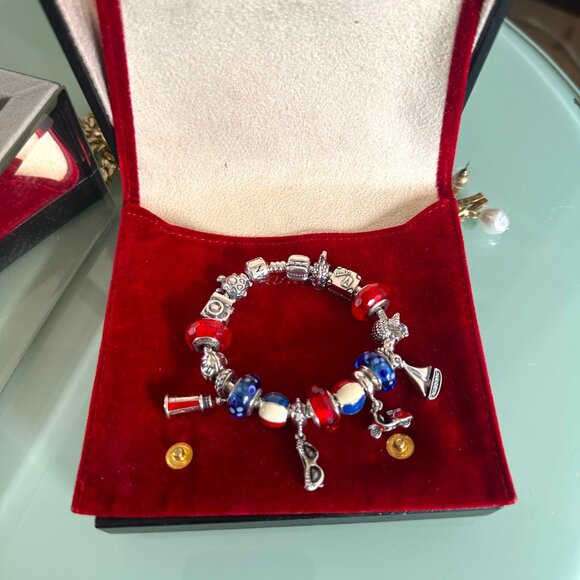 Authentic Pandora Charm Bracelet | Murano Glass & Sterling Charms - Picture 3 of 12